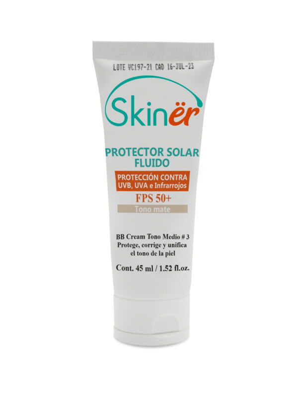 Protector Solar con maquillaje Tono Mate No. 3  Skinër 45 ml